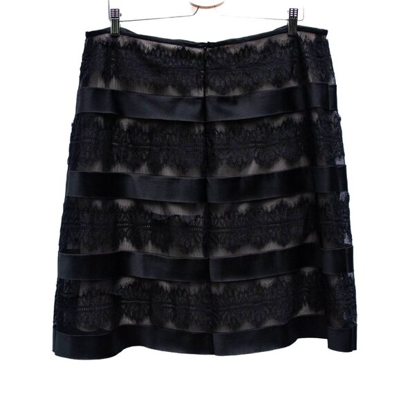 JS Collections Skirt 16 Black Satin Lace Over Fairy Grunge Witchy Whimsigoth - Picture 4 of 5